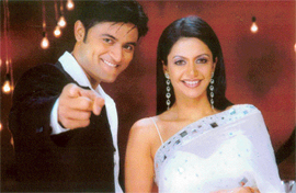 Manav Govil and Mandira Bedi in Fame Gurukul