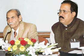 Dr J.P. Singh and Dr O.N. Singh at the 89th annual conference of the Numismatic Society of India at Panjab University, Chandigarh
