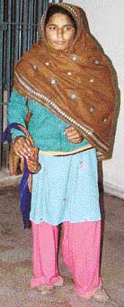 Paramjit Kaur at the Kharar police station on Sunday. 