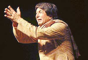 Mangal Dhillon in Theatrewala Urf Pagal Hai that was staged at Tagore Theatre on Monday.