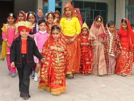 Children during a fancy dress competition at Nightingale Public School, New Shimla Puri, Ludhiana, on Tuesday