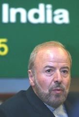 Iranian Deputy Petroleum Minister for International Affairs M. H. Nejad Hosseinian answers a question at a press conference held after the third meeting of the India-Iran Special Joint Working Group (SJWG) on the Iran-Pakistan-India (IPI) Gas Pipeline Project in New Delhi on Thursday.