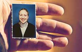 A Palestinian holds a picture of kidnapped British Kate Burton in the Gaza Strip on Thursday
