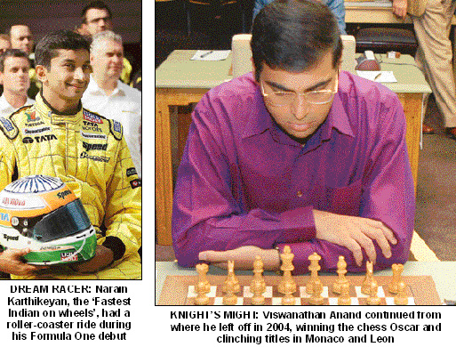 Narain Karthikeyan and  Viswanathan Anand 