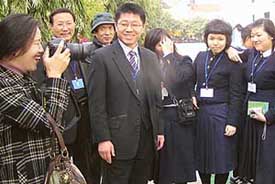 Members of the Korean delegation at Paragon Senior Secondary School in Mohali on Saturday. 