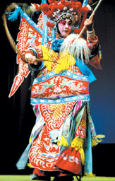 A Chinese theatre artiste performing Peking Opera at the opening of the Theatre Utsav 2006, organised by NSD at Kamani Auditorium in the Capital on Monday.