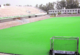 Surjit Stadium still waits for hockey tourneys at night.