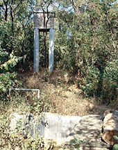 A neglected water tank from where a water-boosting pump is missing and an abandoned overhead water tank inside the Takhani Rehmapur wildlife sanctuary, about 15 km from Hoshiarpur.
