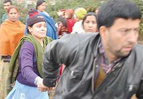 Panicky parents run helter skelter in search of their children following an accident in Mansa Devi Complex in Panchkula on Tuesday morning