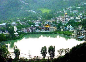 A view of the Rewalsar wetlands in Mandi district.
