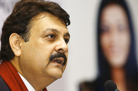 President and CEO of Jagson Airlines Uttam Kumar Bose addresses a press conference in New Delhi on Thursday.