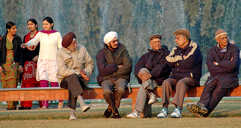 People seem to make most of a bright sunny day at the Rose Garden in Chandigarh on Saturday.