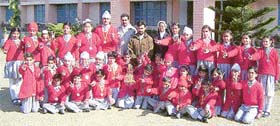 Students of Sacred Heart Convent School (Raikot) who won a martial arts championship held at Samrala