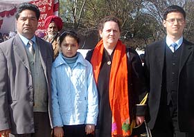 Kashmir Singh, his Russia-born wife Olga, son Victor and daughter Rashmi during a mela in Amritsar
