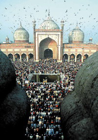 Prayers being offered on Eid-ul-Zuha at Jama Masjid in the Capital