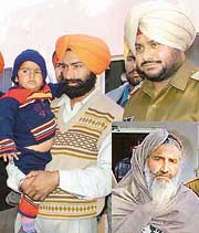 The rescued child with family members. 