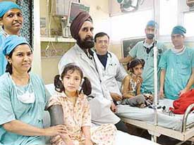 Dr R.S. Dhaliwal and his team, who have performed heart surgeries on Afghan and Pakistani girls, at PGI in Chandigarh