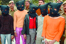 A gang of dacoits arrested by the Delhi Police in the Capital on Wednesday. 