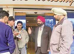 Officials of Income Tax (Investigation) during a raid at the Sector 70 office of Janta Land Promoter in Mohali on Thursday. The office belongs to a former president of Mohali Municipal Council, Mr Kulwant Singh. 