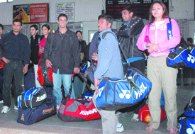 Badminton players arrive in Jalandhar on Friday for a coaching camp.