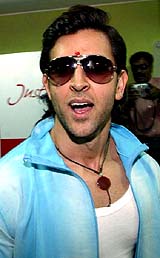 Bollywood star Hrithik Roshan at the inauguration of Hero Honda showroom, Just4her, meant exclusively for women customers in Ahmedabad on Sunday
