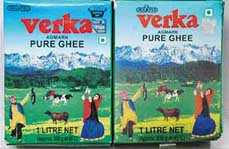 A fake Verka ghee pack (left) with a hologram along with the original one.