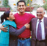 Jitesh Vaid with parents