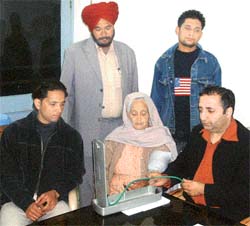 Medical check-up camp in progress at Hind Hospital, Mandi Ahmedgarh