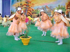 Students of Sacred Heart Convent School, Bhattian, Jalandhar Road, present a dance on the annual day of the school