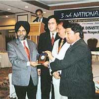 Dr Kuldip Singh of Ludhiana being honoured at the third National Conference of the Pakistan Surgical Society in Rawalpindi on Saturday