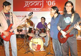 The Rock Band performs at the Goonj 06 technical-cum-cultural fest of UIET, Panjab University, Chandigarh