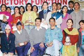 Winners of various competitions pose for a picture at the valedictory function of Oil and Gas Conservation Fortnight 2006 in Sector 29, Chandigarh, on Tuesday