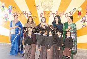 Students of Saint Soldiers International Convent School, Phase VII, participate in the Rhyme n Recitation Contest held in Mohali