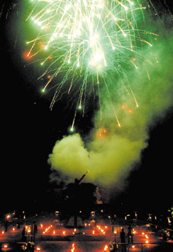 A pyrotechnic show by Pierre-Alain Hubert to celebrate the forthcoming visit of the French President to India was organised at the French Embassy in the Capital on Friday