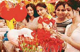 For youngsters, it was time to buy gifts for St Valentines Day in Chandigarh