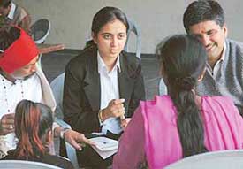 KIRAN's coordinator Narayan Das, advocate Samreena Toor and Dr Avnish Jolly counsel HIV positive patients during a workshop at Indira Holiday Home in Chandigarh on Tuesday. 