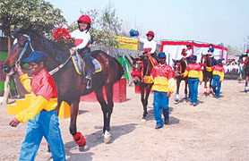 A horse show held under the aegis of the Manav Sthali organisation at Bhatnagar International School in the Capital.