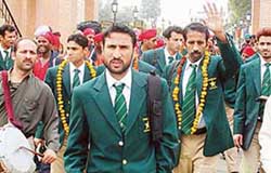 The Pakistan hockey team arrives at Wagah on Wednesday.