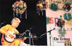 Ustad Amjad Ali Khan during a sarod recital in Ludhiana