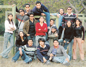 Group members of city based theatre group Manchtantra.