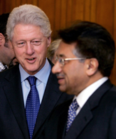 Former US President Bill Clinton with Pakistan's President Pervez Musharraf in Islamabad  on Friday.