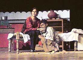Artistes perform in the play Baby, directed by Rajender Sharma, at Tagore Theatre in Chandigarh