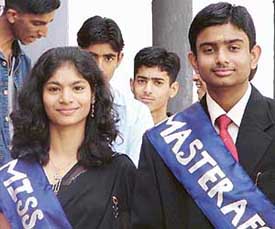 T.S. Seshadri and Shobita Ahuja, who were selected Master AFS 3 BRD and Miss AFS 3 BRD at the farewell function held in Chandigarh on Monday.