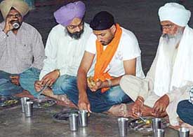 Indian cricket team player Harbhajan Singh at Gurdwara Singh Shahidan at Sohana village in Mohali on Thursday