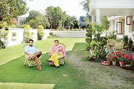 The lawn of the Sekhon family in Sector 9, Chandigarh, which got the first prize in the “best-maintained lawn category” in the 4-kanal houses section.