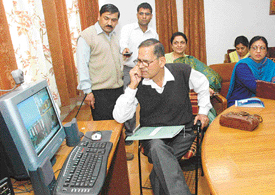 Mr O.D. Sharma, Education Officer, KVS Regional Office, inaugurates a two-day workshop, Project Edu Tech, at Kendriya Vidyalaya, Sector 31, Chandigarh.