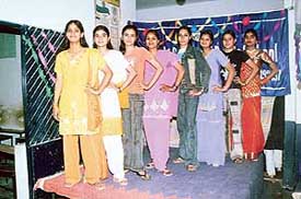 Students of Maharishi Dayanand Public School, Daria, perform at the farewell function held for classes X and XII on the school premises on Saturday.