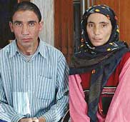 Razia Bano along with her husband Mohamad Hadi in Chandigarh.