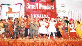 Kids of Small Wonders perform at their annual day function on Saturday evening