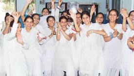 Students of Everest School bid adieu at a farewell function on Sunday